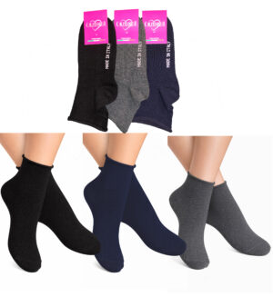 3 PAIA - ALICE calzini donna senza elastico taglio laser in caldo cotone - taglia unica 36-41 - Moda Made in Italy