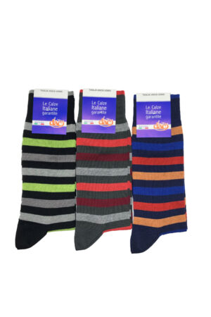 3 PAIA - LEO calza uomo in cotone corta a fantasia - filo scozia elasticizzato - taglia unica uomo